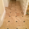 Classic honed & filled travertine with green slate cabachon (3)