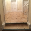 Classic honed & filled travertine with green slate cabachon (4)